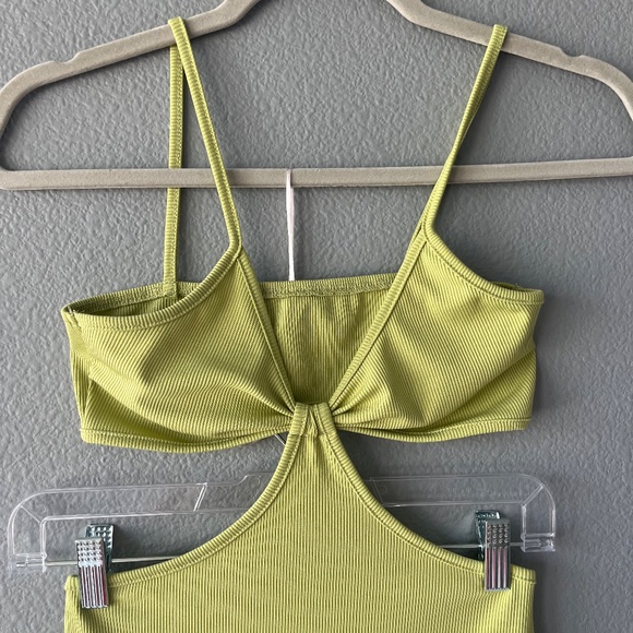 Knot Front Cutout Ribbed Mini Dress - Picture 2 of 12